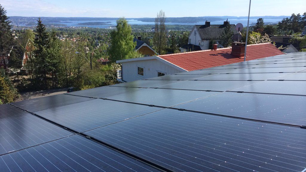 solcellepaneler på tak